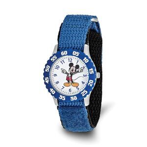 Disney Boys Mickey Mouse Blue Strap Time Teacher Watch